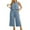 06 Blue Gray, variant on Cueply Women's Summer 2 Piece Outfits Lounge Sets Sleeveless Crop Top Wide Leg Cropped Pants with Pockets