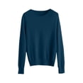 thumbnail image 5 of ManxiVoo Chandail à Capuche Tricoté à Manches Longues et Col Rond pour Femmes pour Automne Hiver Tenue Décontractée Taille m Marine, 5 of 5