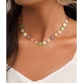 thumbnail image 2 of Collar con cadena pequeña para clavícula, collar pintado para mujer, collar con flores, 2 of 7