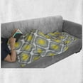 thumbnail image 6 of Ikat Soft Flannel Fleece Blanket, Repeating Ikat Shapes Tied into Bundles Old Form of Textile Historical Tribal, Cozy Plush for Indoor and Outdoor Use, 70" x 90", Grey White Yellow, by Ambesonne, 6 of 6