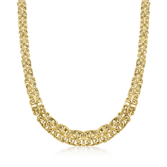 Ross-Simons 14kt Yellow Gold Graduated Byzantine Necklace, Women's, Adult