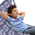 thumbnail image 1 of Mosaic Lounger Chair Bag, Geometric Rhombus Style Traditional Folkloric Moroccan Portugal Floral Tiles, High Capacity Storage with Handle Container, Lounger Size, White and Indigo, by Ambesonne, 1 of 1