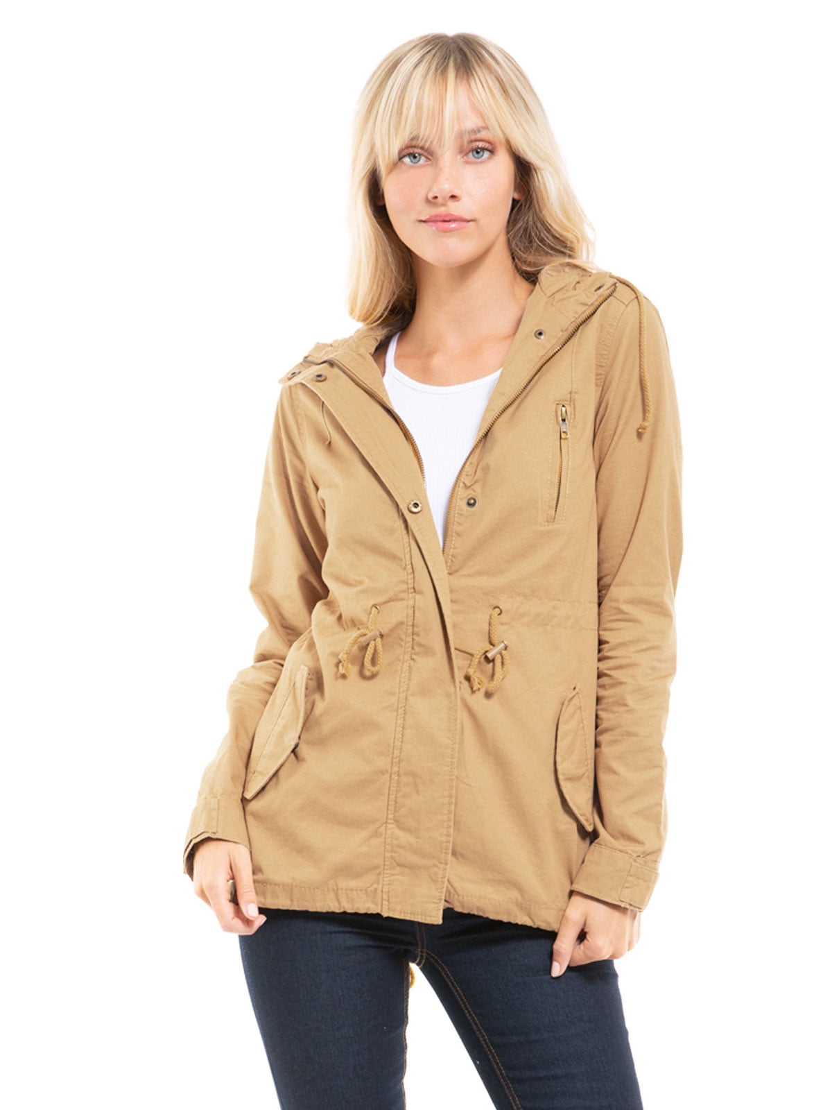 MixMatchy Women's Casual Lightweight Military Safari Anorak Utility