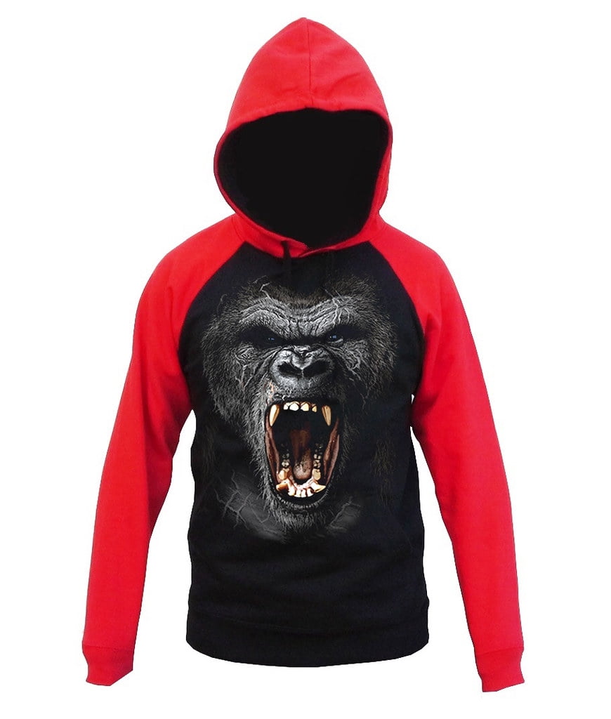 Roaring Gorilla Men's Black/Red Raglan 