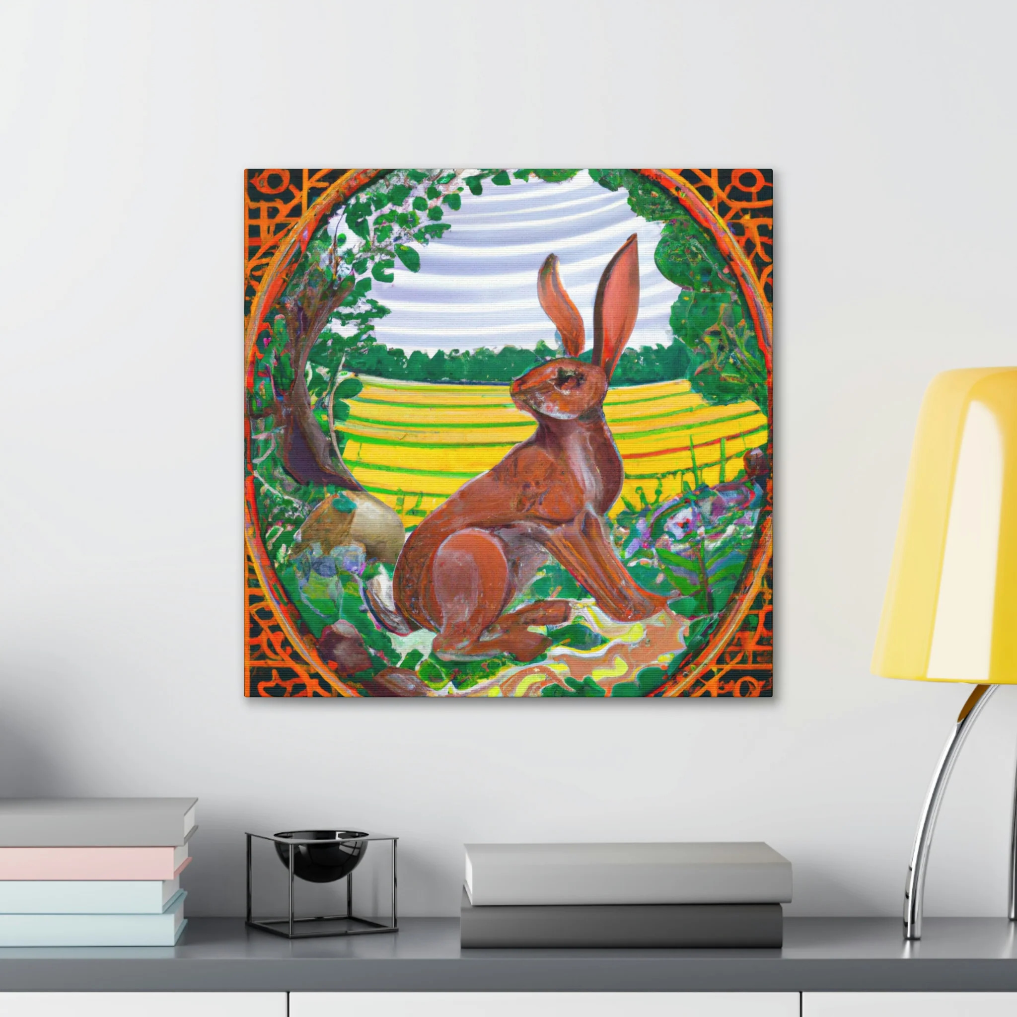 Rabbit in Art Nouveau - Canvas - Walmart.com