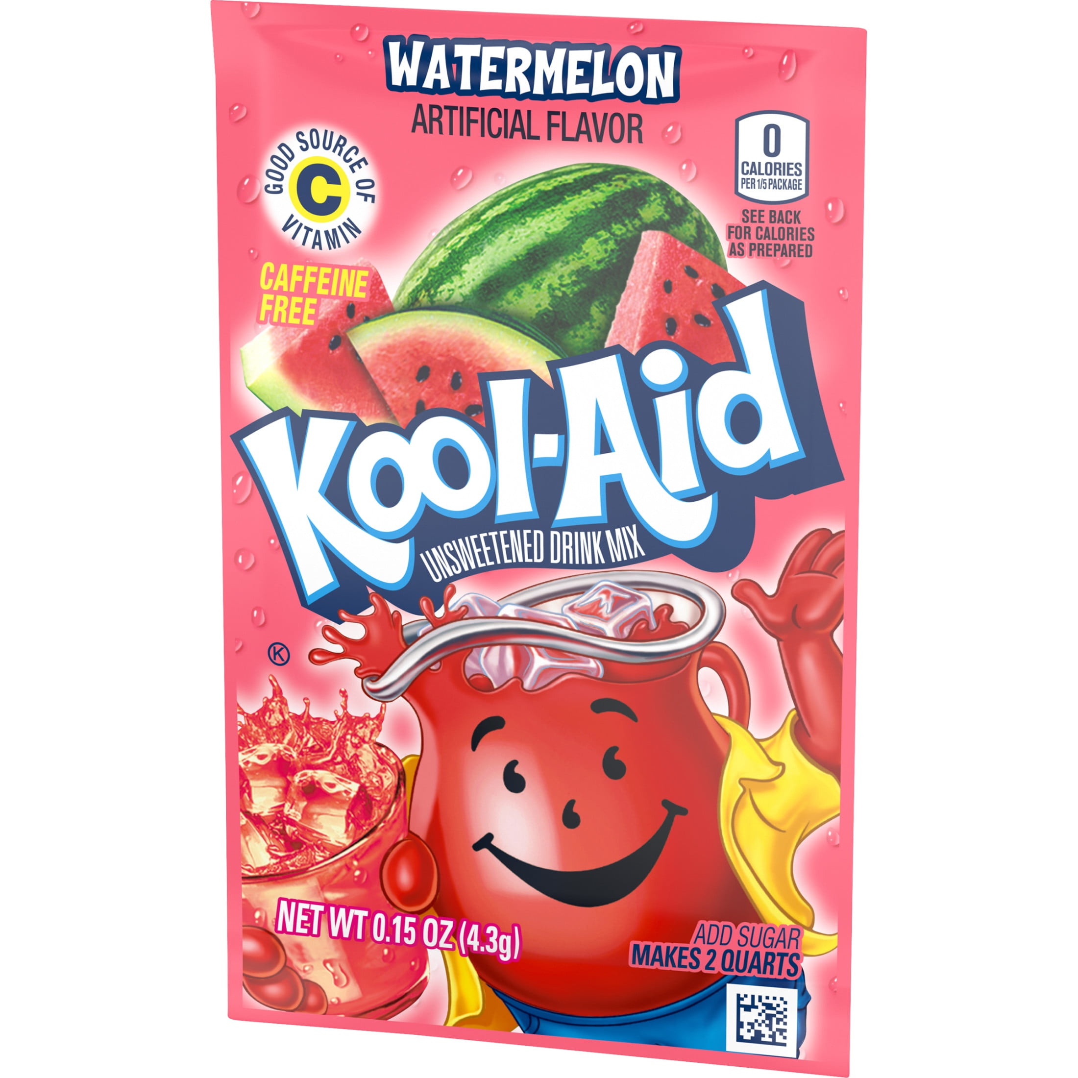 Kool-Aid Unsweetened Watermelon Powdered Soft Drink Mix, 0.15 oz Packet, Powders