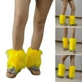 thumbnail image 2 of Vintage Plush Leg Warmer Bright Yellow Boot Cuffs Leg Cover for Winter, 2 of 18