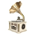 thumbnail image 1 of Gramophone  Speaker, Vintage Phonograph Speaker  Remote Control Dual Speakers  For Cell Phone, 1 of 8