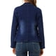 thumbnail image 3 of Chaqueta de mezclilla lavada de manga larga con botones y solapa para mujer INSPIRE CHIC 3XL azul, 3 of 8