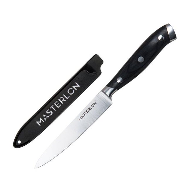 Masterlon MP-118 8 in. Triple Rivet Collection Slicer Knife Stainless Steel Blade - Black