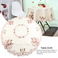 thumbnail image 3 of Red Floral Flower Embroidered Table Runner Table Cover, Wear- And Heat- Cutwork Table Party Decor Dining Table Cloth, Round For Kitchen Party, 3 of 8