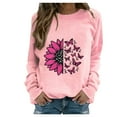 thumbnail image 2 of Womens Sweatshirt Crewneck Long Sleeve Casual Print Loose Sweatshirt Pink 2XL, 2 of 4