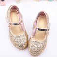 thumbnail image 3 of GYRATEDREAM Flower Girls Mary Jane Bridesmaids Dress Shoes Toddler Kids Wedding Party Sparkle High Heel Princess Shoes Glitter Flat Shoes, 3 of 6