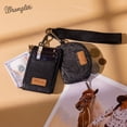 thumbnail image 5 of Wrangler Women's Western Dual Pouch Keychain Wristlet Wallet Embroidered Boot Scroll Design with Zipper Card Holder, Black, 5 of 7
