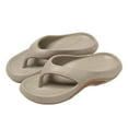 thumbnail image 3 of GPOECD Women's Summer Slide Sandals Comfortable Thick Sole Flip Flops Outdoor Beach Travel Toe Post Slippers Casual Wear With Jeans Grey,9, 3 of 9