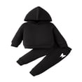 thumbnail image 1 of Gibobby Conjunto de ropa con capucha para niños Bebé recién nacido Unisex Algodón Estampado Otoño Pantalones de manga larga Sudadera con capucha(Negro,6-9 Meses), 1 of 5