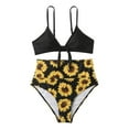 thumbnail image 2 of Womens High Waisted Bikini Set Tie Knot High Waisted Two Piece Swimsuits Bathing Suits, 2 of 5