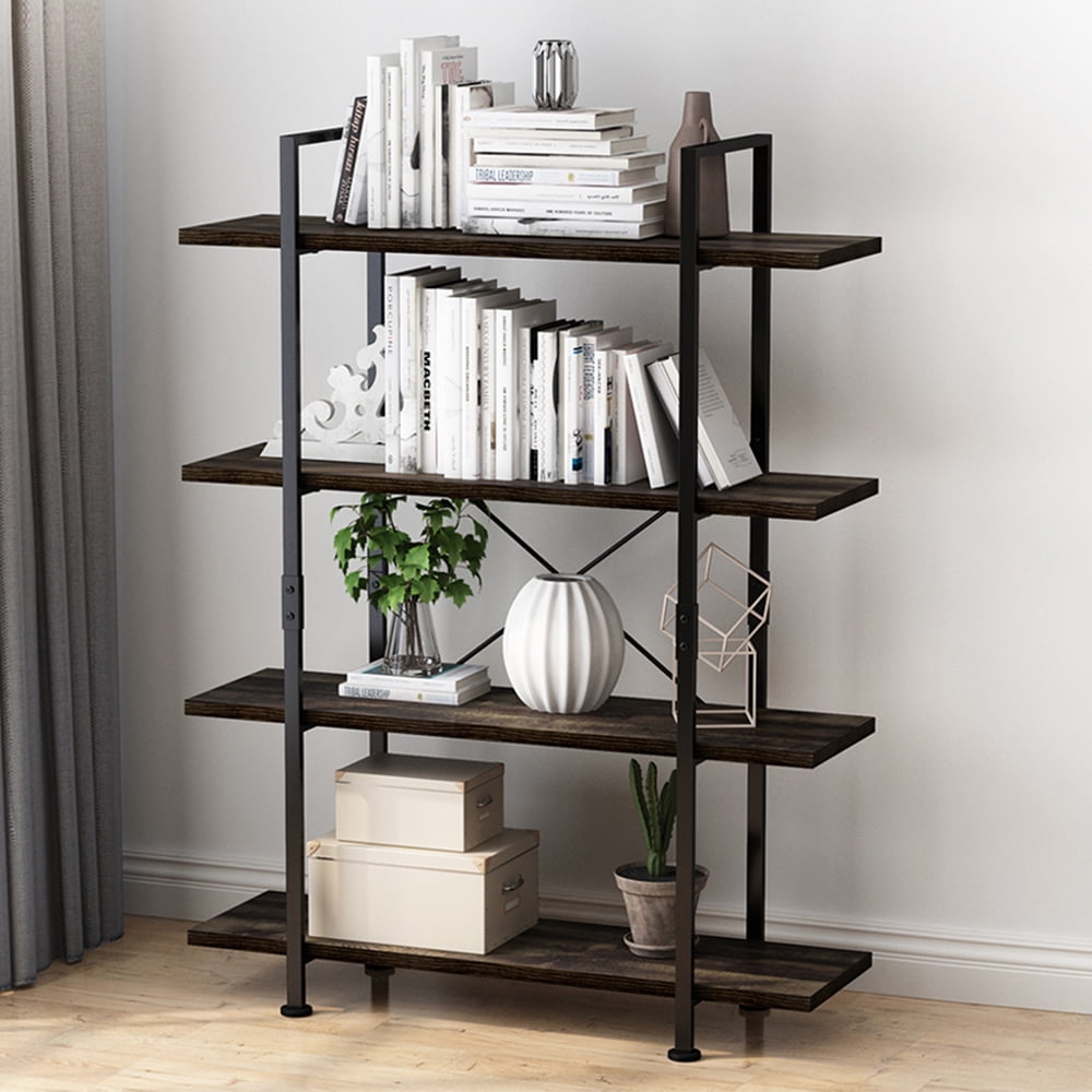 Open Bookshelves and Bookcases, Modern 4Shelf Tall Bookcase
