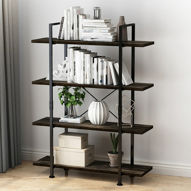 Malcolm 18.5 x 77 tall bookcase. oxkers modern bookcase 4 shelf open tall bookshelves and bookcases industrial metal and wood bookshelf multipurpose storage organizer shelve
