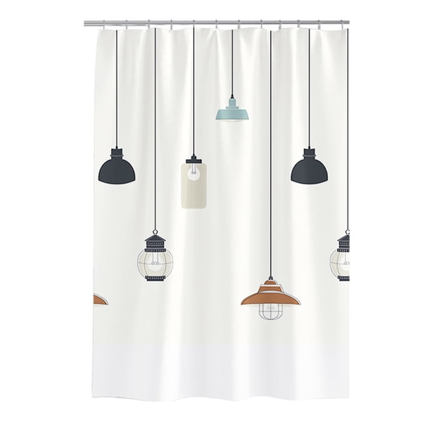 Cateissary Cortina de ducha de poliéster antimoho e impermeable a prueba de moho-cortina de ducha con patrón geométrico esencial de baño Juegos de accesorios de baño 300W*200H