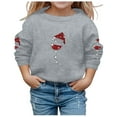 thumbnail image 1 of Chandail à Capuchon et Chandails en Molleton pour Filles - Automne Hiver Imprimé de Noël Col Rond Manches Longues Chandail en Molleton Décontracté pour Filles, 1 of 4