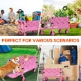 thumbnail image 5 of Yacona Wagons Carts Foldable with Tailgate, 360lbs Collapsible Extended Beach Wagon, Heavy Duty Folding Utility Cart, Pink, 5 of 9