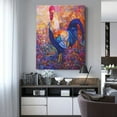 thumbnail image 4 of Kdxio Rooster Oil Painting Pattern Canvas Wall Art 12x16 Inches - Waterproof HD Print Solid Wood Frame for Living Room & Bathroom,Vertical, 4 of 8