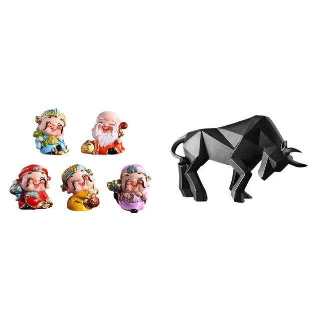 Juego de figuras de resina de y estatua de toro para dormitorio moderno, entrada, mesa, escritorio, estante, oficina, decoración pa