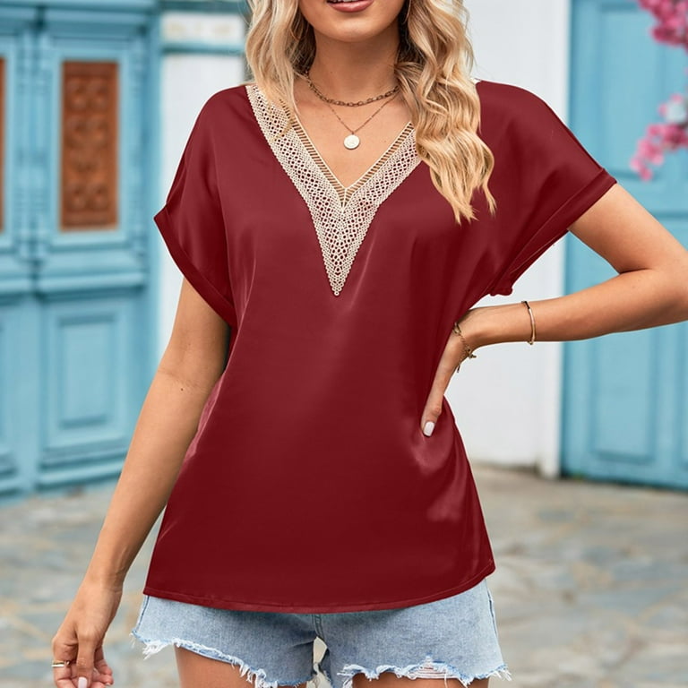 B91xZ Going Out Tops For Women Spring And Summer New Short Sleeve