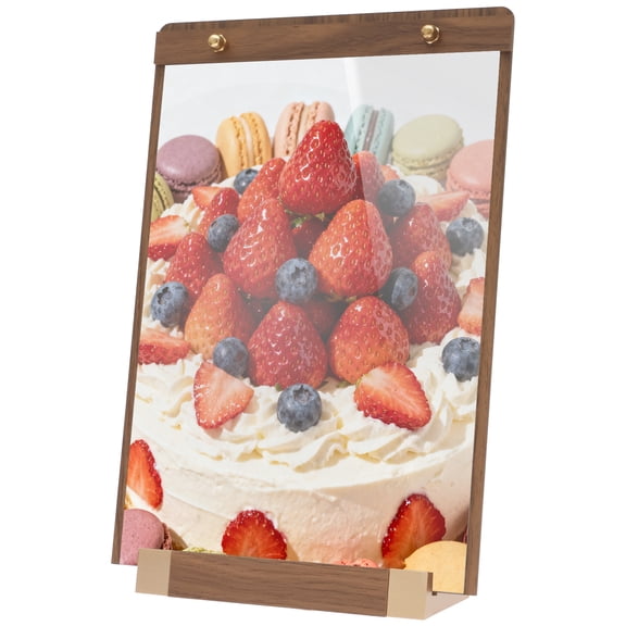 Tabletop Display Sign Holder 8.5 x 11 with Wood Base Multipurpose Table Sign Holder for Restaurant Office Coffee Shop Store Bar Wedding Hotel