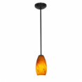thumbnail image 1 of Accesslighting 28011-3R-ORB-RUSKY Merlot A-19 LED Tige Rouge Ciel Verre Pendentif, Bronze Frotté à l'Huile, 1 of 1