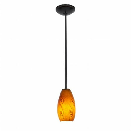 

Accesslighting 28011-3R-ORB-RUSKY Merlot A-19 LED Rod Red Sky Glass Pendant Oil Rubbed Bronze