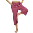 thumbnail image 2 of Up2date Fashion's Women's 100% Cotton Knit Cropped Lounge / Sleep / Pajama Pants, 2 of 2