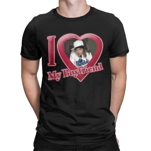 Camiseta para hombre "Amo a mi novio Tom Kaulitz", divertida camiseta vintage de música, camiseta de manga corta de Tokio Hotel, camisetas de cuello redondo, idea de regalo