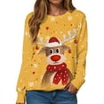 thumbnail image 4 of mgoYE Women Christmas Shirt Sweatshirts Christmas Sweatshirt Women - Christmas Graphic Crewneck Tops Casual Sweater(Yellow,S), 4 of 5