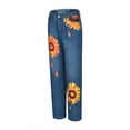 thumbnail image 4 of YUNAFFT Women High Waist Casual Wide Leg Long Pants Women Casual Slim Jeans Mid Waist Sunflowers Slim Pants Length Jeans, 4 of 9