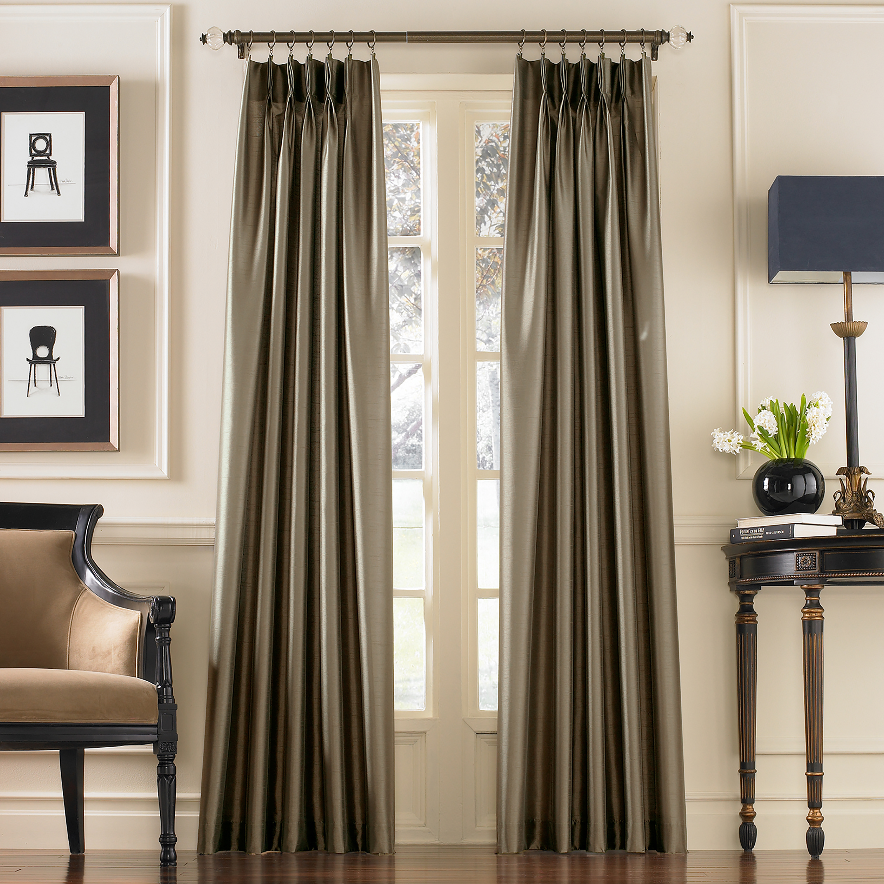 Curtainworks Marquee Curtain, Single Panel, Indoor, 30"W x 108"L, Bronze, Adult