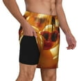 thumbnail image 2 of Naloa Sunglasses Yellow Duck Print Men Swim Trunks with Compression Liner ,Board Shorts,Men's Swim Shorts with Drawstring and Elastic Waistband-X-Large, 2 of 6