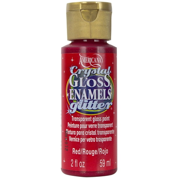 Americana Gloss Enamels Crystal Glitter Acrylic Paint 2ozRed Walmart
