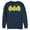 Navy Blue, variant on Men's Batman Logo Classic Wing  Sweatshirt Black 2X Large