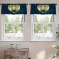 thumbnail image 2 of LALILO Kitchen Curtain Valance Gold Board Blue Sky And Rod Pocket Window Curtain 52"x 18" Set of 2, 2 of 5