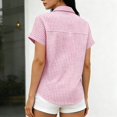 thumbnail image 4 of Iyufng Checkered Blouses for Women Short Sleeve Collared Button-Down Blouses Summer Casual Tops, 4 of 5