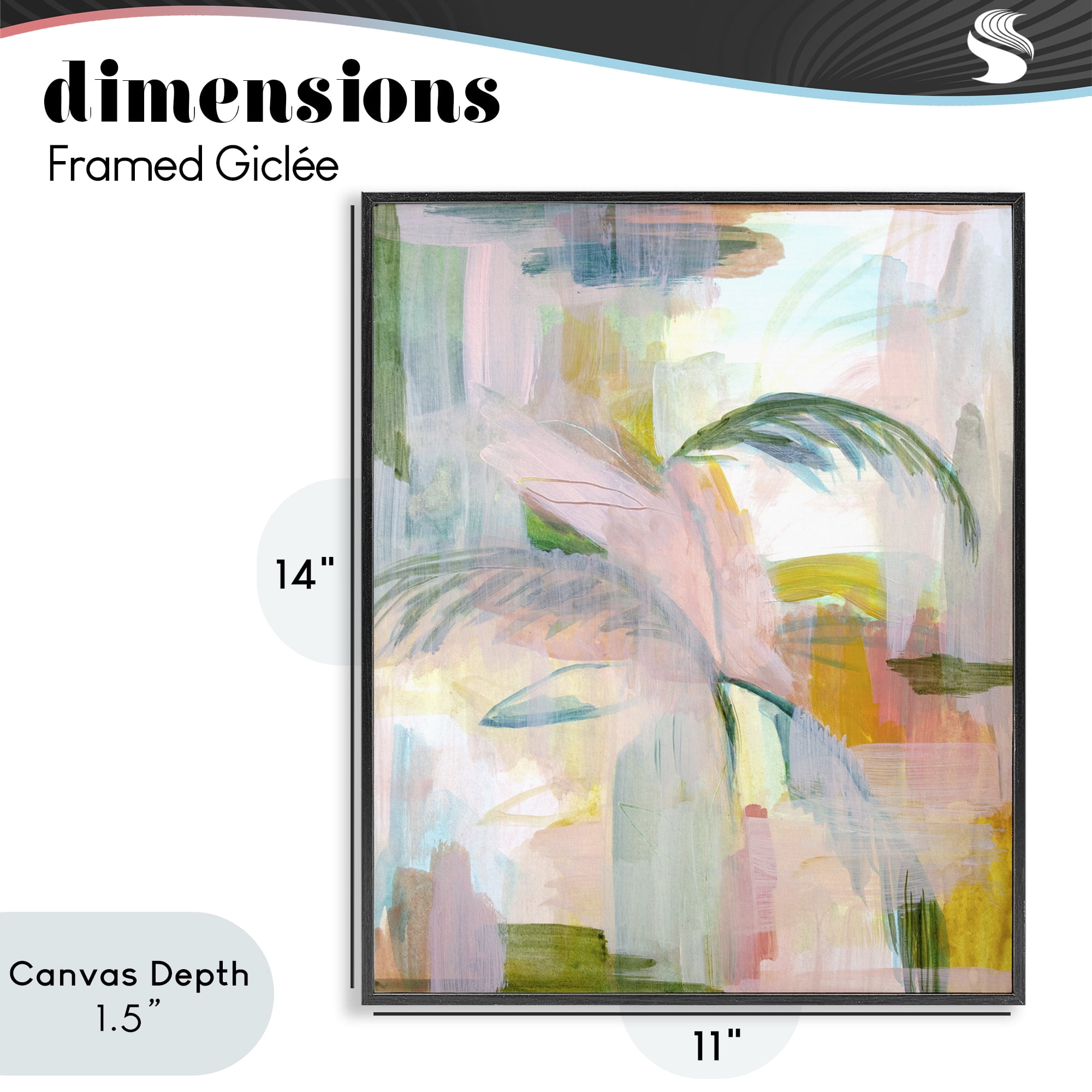 Stupell Industries Palm City Expression Black Framed Giclee Art, design by Gemma Bardot