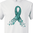 thumbnail image 4 of Inktastic Ovarian Cancer Awareness Teal Ribbon Made of Hearts T-Shirt, 4 of 5