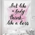 thumbnail image 1 of Girl Boss Tapestry, Inspirational Act Like a Lady Think Like a Boss Lettering Art, Fabric Wall Hanging Decor for Bedroom Living Room Dorm, 5 Sizes, Charcoal Grey Pink White, by Ambesonne, 1 of 1