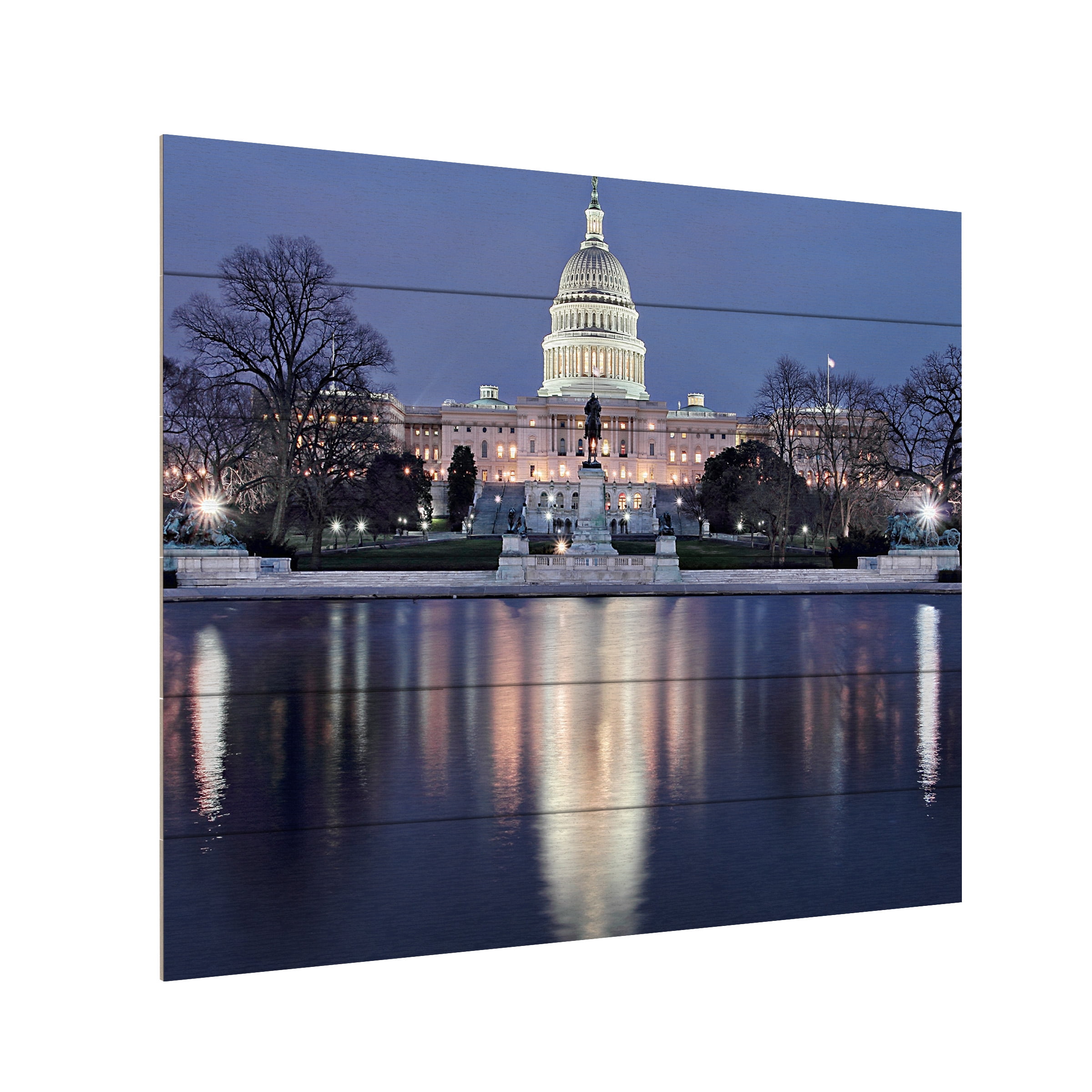 Trademark Fine Art 'Capitol Reflections' Wooden Wall Art Art by Gregory Ohanlon