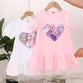 thumbnail image 2 of Ropa para niñas, vestido de lentejuelas Frozen Elsa Anna para niños de 4 a 8 años, mangas cortas abullonadas de verano, vestidos de moda de malla de algodón 7T Gao Jinjia LED, 2 of 2