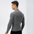 thumbnail image 3 of Men's Compression Shirt- Autumn Winter Plus Fleece High Elastic Tight Sport Running Zipper Standing Collar Long Sleeve, 3 of 7