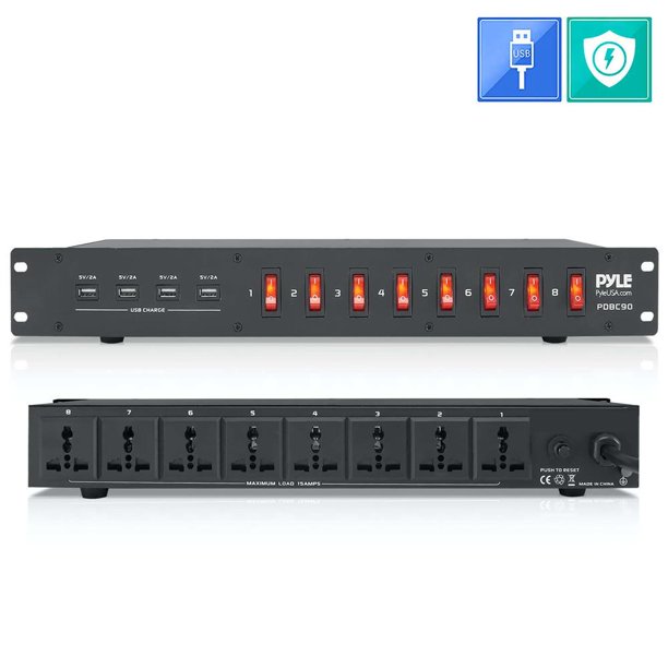 Pyle PDBC90 Pro Electronics Power Supply Power Strip Switch Control