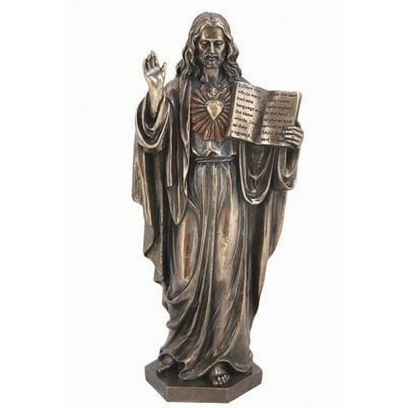 US 6.5" Sacred Heart of Jesus with Old Testament Cold Cast Bronze Statue